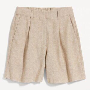 3X• Old Navy • Extra High-Waisted Taylor Linen-Blend Trouser Shorts -- 6" inseam